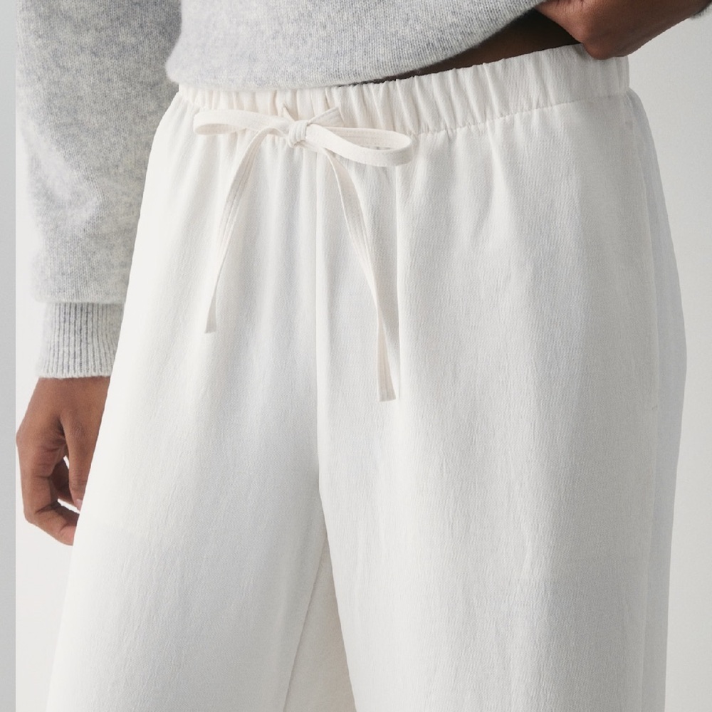 Wilfred Wide Leg Drawstring Pants in White - Picture 3 of 11